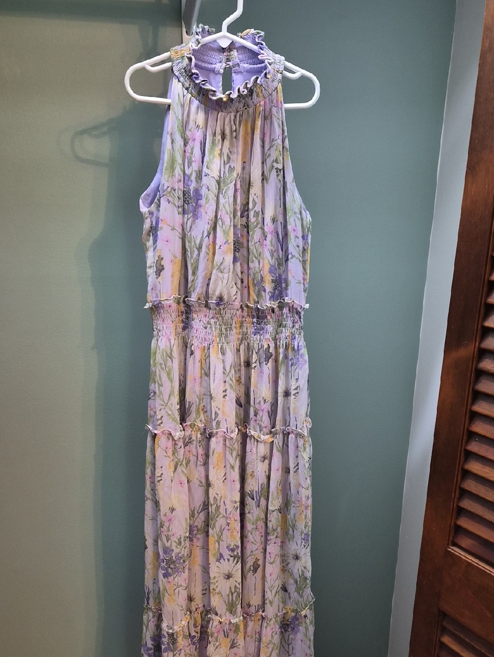 Taylor Lavender Floral Halter Maxi Dress